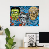 Poster Frankenstein Dracula La momie (Bureau à domicile)