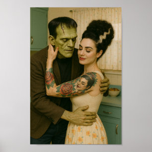 Poster Frankenstein et Bride MCM Art