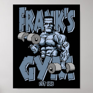 Poster Frankenstein Gym Funny Bodybuilding Fitness Workou