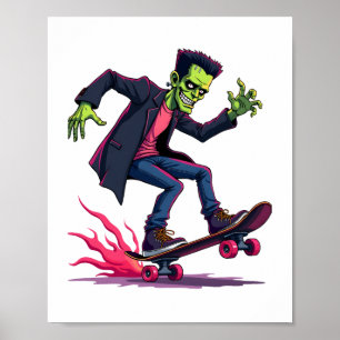 Poster Frankenstein Skate - Cool Halloween Streetwear Sh