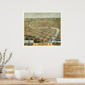 Poster Frankfort, KY Carte panoramique - 1871 (Cuisine)