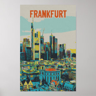 Poster Frankfurt Skyline, le centre financier allemand