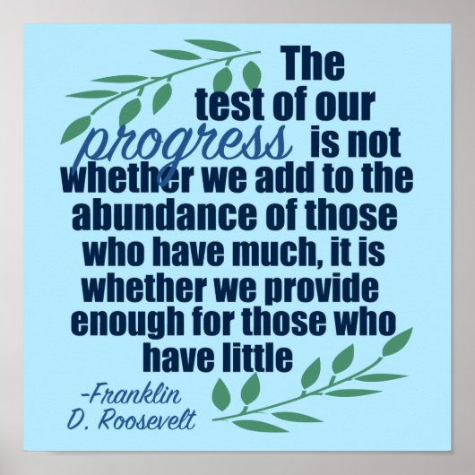 Poster Franklin D. Roosevelt Citation Inspirational Progr (Devant)
