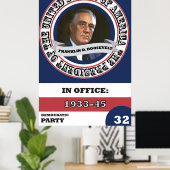 Poster Franklin D. Roosevelt Présidentielle Histoire Rétr (Bureau à domicile)