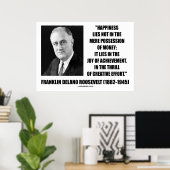 Poster Franklin Delano Roosevelt Happiness Citation créat (Bureau à domicile)