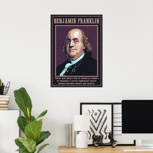 Poster Franklin -Liberté (Bureau à domicile)