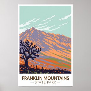 Poster Franklin Mountains State Park Texas Vintage