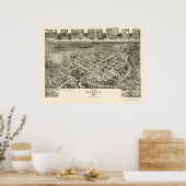 Poster Franklin, VA Carte panoramique - 1907 (Cuisine)