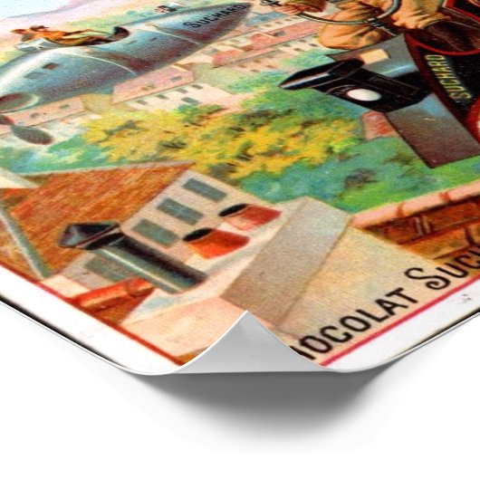 Poster  Frans chocolade ad, steampunk (Hoek)