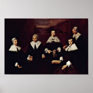 Poster Frans Hals - groupez le portrait des régents