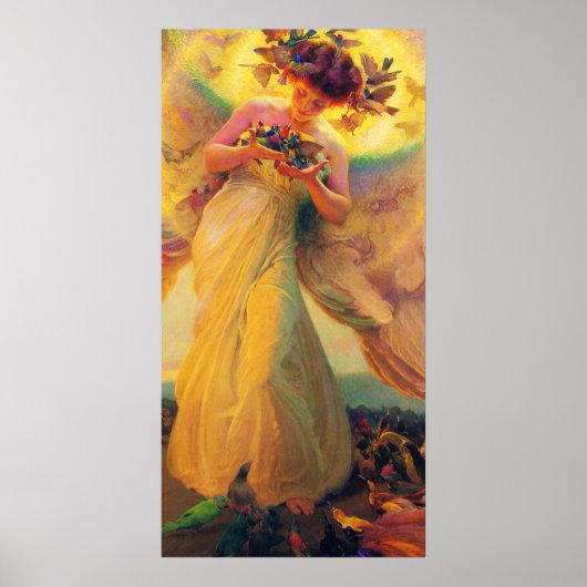 Poster Franz Dvorak - Ange des oiseaux - 1910 (Devant)