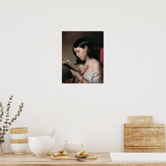 Poster Franz Eybl Lesendes Mädchen (Cuisine)