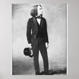 Poster Franz Liszt (1811-86) 1856 (litho) (photo de b/w)