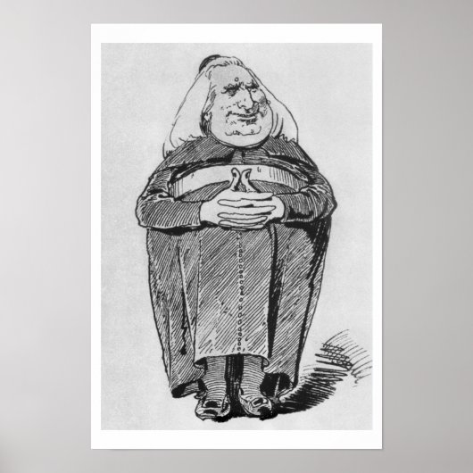 Poster Franz Liszt (1811-86) en tant qu'abbé, caricature  (Devant)