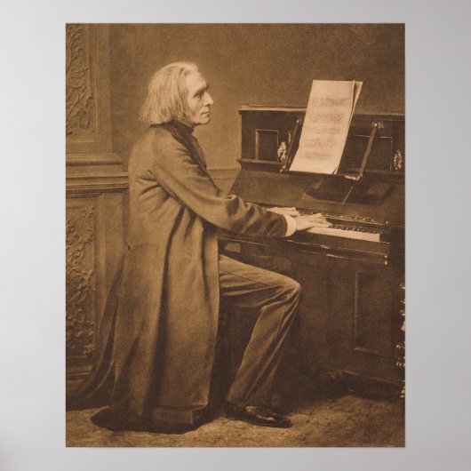 Poster Franz Liszt  at the Piano (Devant)