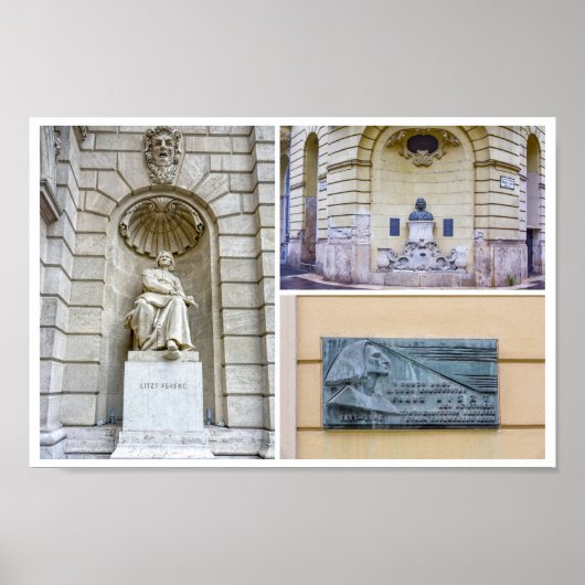 Poster Franz Liszt Sculptures Collage (Devant)