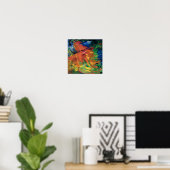 Poster Franz Marc Animaux dans un paysage Abstrait (Bureau à domicile)