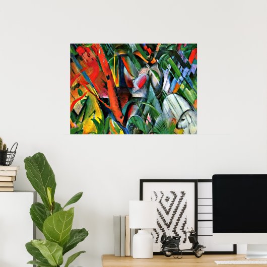 Poster Franz Marc art : Dans la pluie (Bureau à domicile)