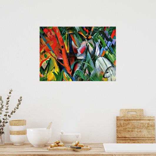 Poster Franz Marc art : Dans la pluie (Cuisine)