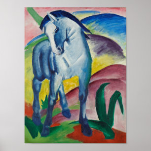 Poster Franz Marc Blue Cheval Peinture