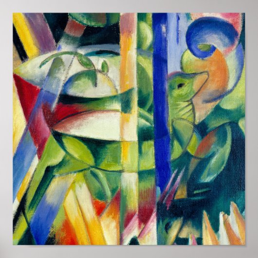Poster Franz Marc Célèbre peinture Petites chèvres de mon (Devant)