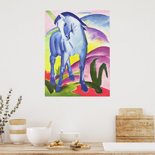 Poster Franz Marc - Cheval Bleu I 1911 Equine Equestrian (Cuisine)