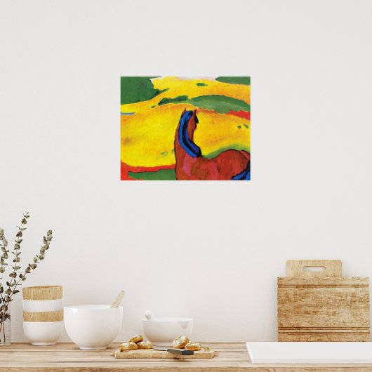 Poster Franz Marc - Cheval Dans Une Peinture Paysagère (Cuisine)