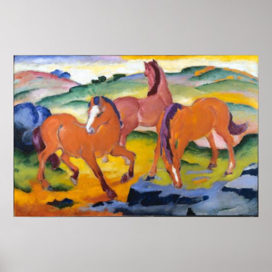 Poster Franz Marc Chevaux de pâturage (Devant)