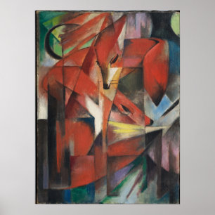 Poster Franz Marc - Foxes, 1913