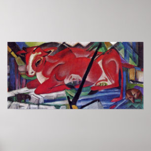 Poster Franz Marc - la vache au monde