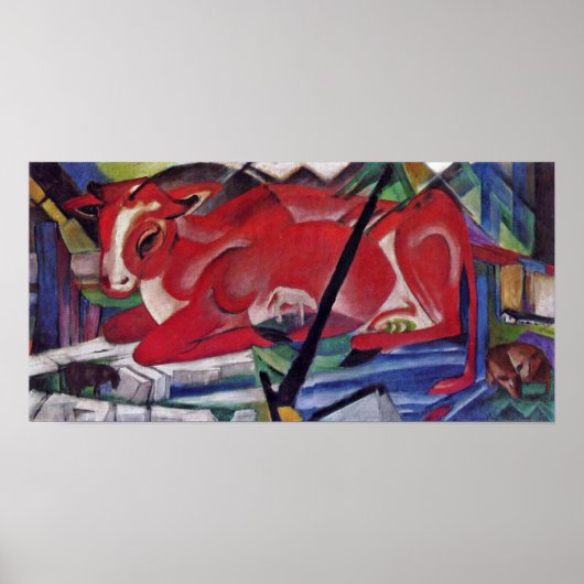 Poster Franz Marc - La vache du monde (Devant)