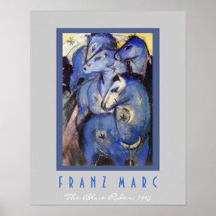 Poster Franz Marc - le cavalier bleu - chevaux