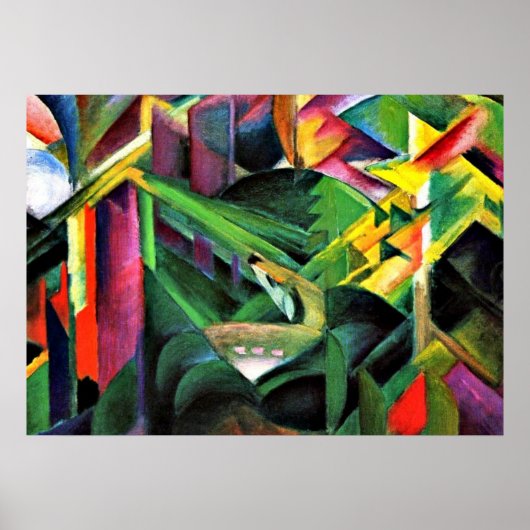 Poster Franz Marc : Le cerf dans un jardin de monastères (Devant)