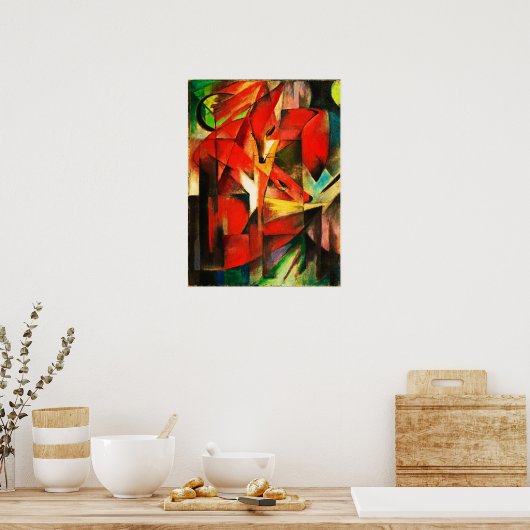 Poster Franz Marc Les Renards Red Fox Art Moderne Peintur (Cuisine)