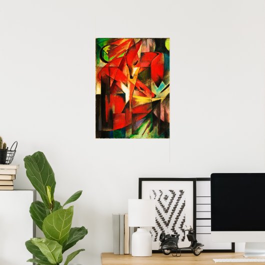 Poster Franz Marc Les Renards Red Fox Art Moderne Peintur (Bureau à domicile)