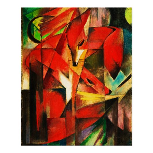 Poster Franz Marc Les Renards Red Fox Art Moderne Peintur (Devant)