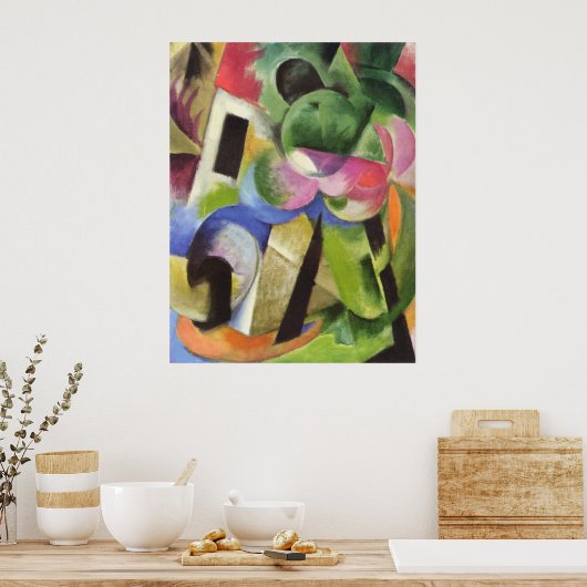 Poster Franz Marc - Maison avec arbres Petite composition (Cuisine)