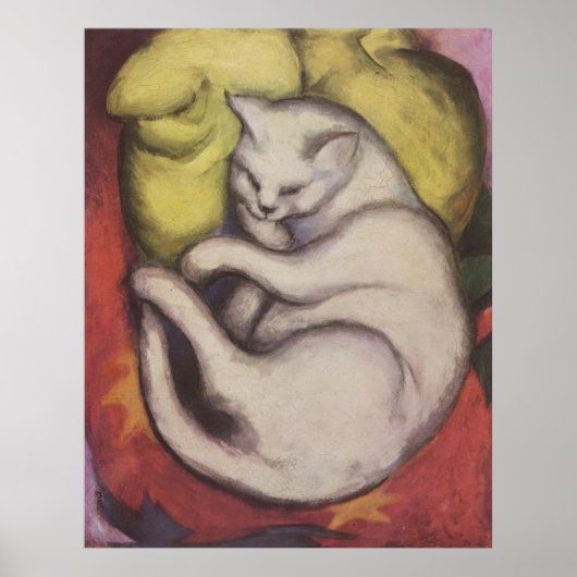 Poster Franz Marc - Tomcat avec coussin jaune 1912 Chat T (Devant)