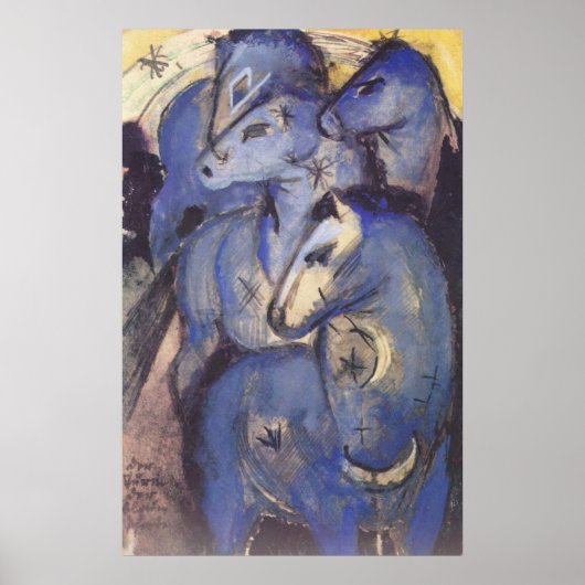Poster Franz Marc - Tour des Chevaux Bleus 1913 Equestre (Devant)