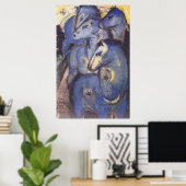 Poster Franz Marc - Tour des Chevaux Bleus 1913 Equestre (Bureau à domicile)
