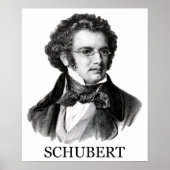 Poster Franz Schubert, noir (Devant)