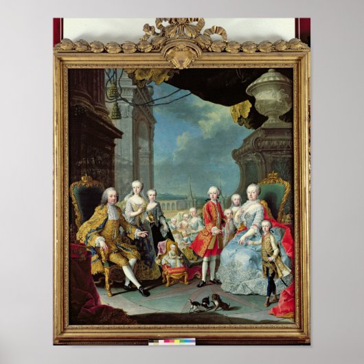 Poster Franz Stephan I avec sa femme Marie-Therese (Devant)