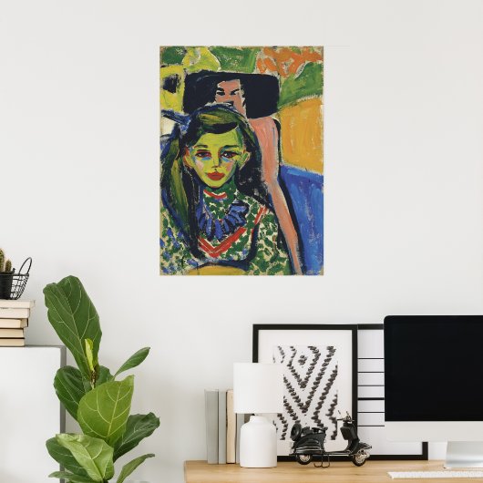 Poster Franzi devant une chaise sculptée (Bureau à domicile)