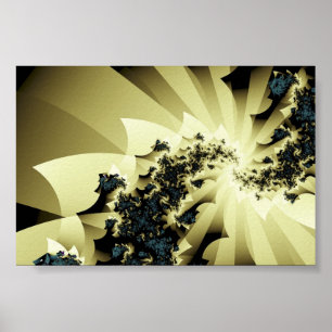 Poster Frappé par Cool éclair Abstrait Fractal fin