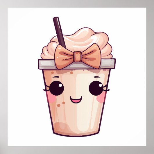 Poster Frappe Sourire Kawaii (Devant)