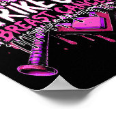 Poster Frapper le cancer du sein Baseball Softball Drip H (Coin)