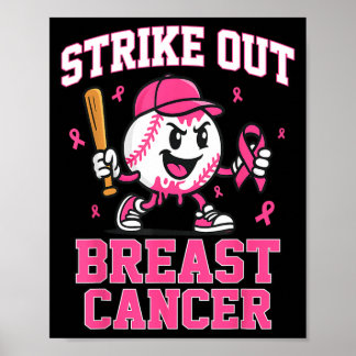 Poster Frapper le cancer du sein Crème glacée baseball qu