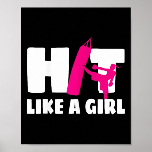 Poster Frappez comme une fille de kick-boxing arts martia (Devant)