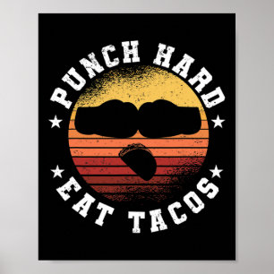 Poster Frappez Fort Mangez des Tacos - Boxe Sparring Kick