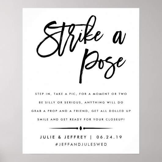 Poster Frappez une Pose | Photomaton de Mariage (Devant)